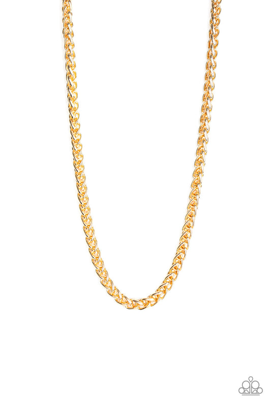 Paparazzi | Big Talker - Gold Urban | Mens Necklace