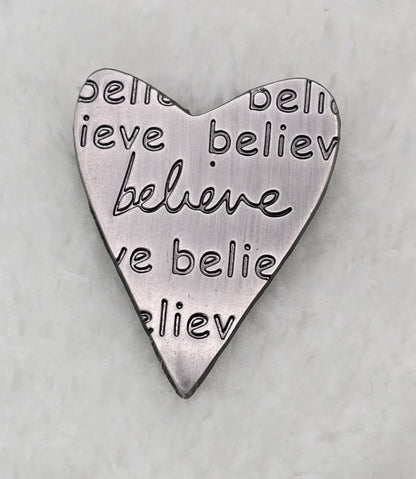 Vintage Inspirational Heart Brooch Pins