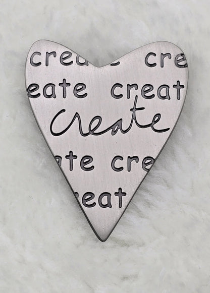 Vintage Inspirational Heart Brooch Pins