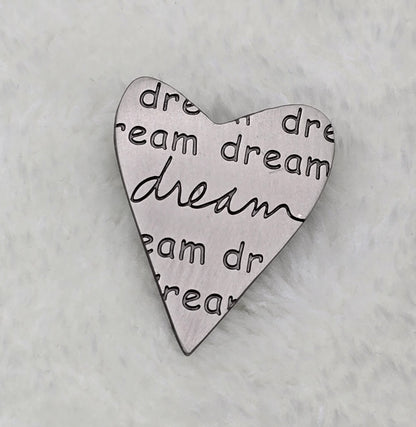 Vintage Inspirational Heart Brooch Pins