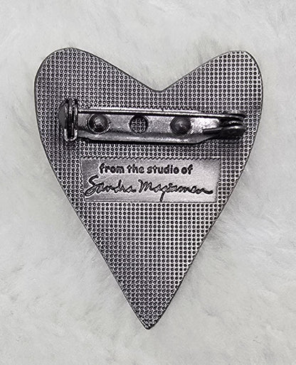 Vintage Inspirational Heart Brooch Pins