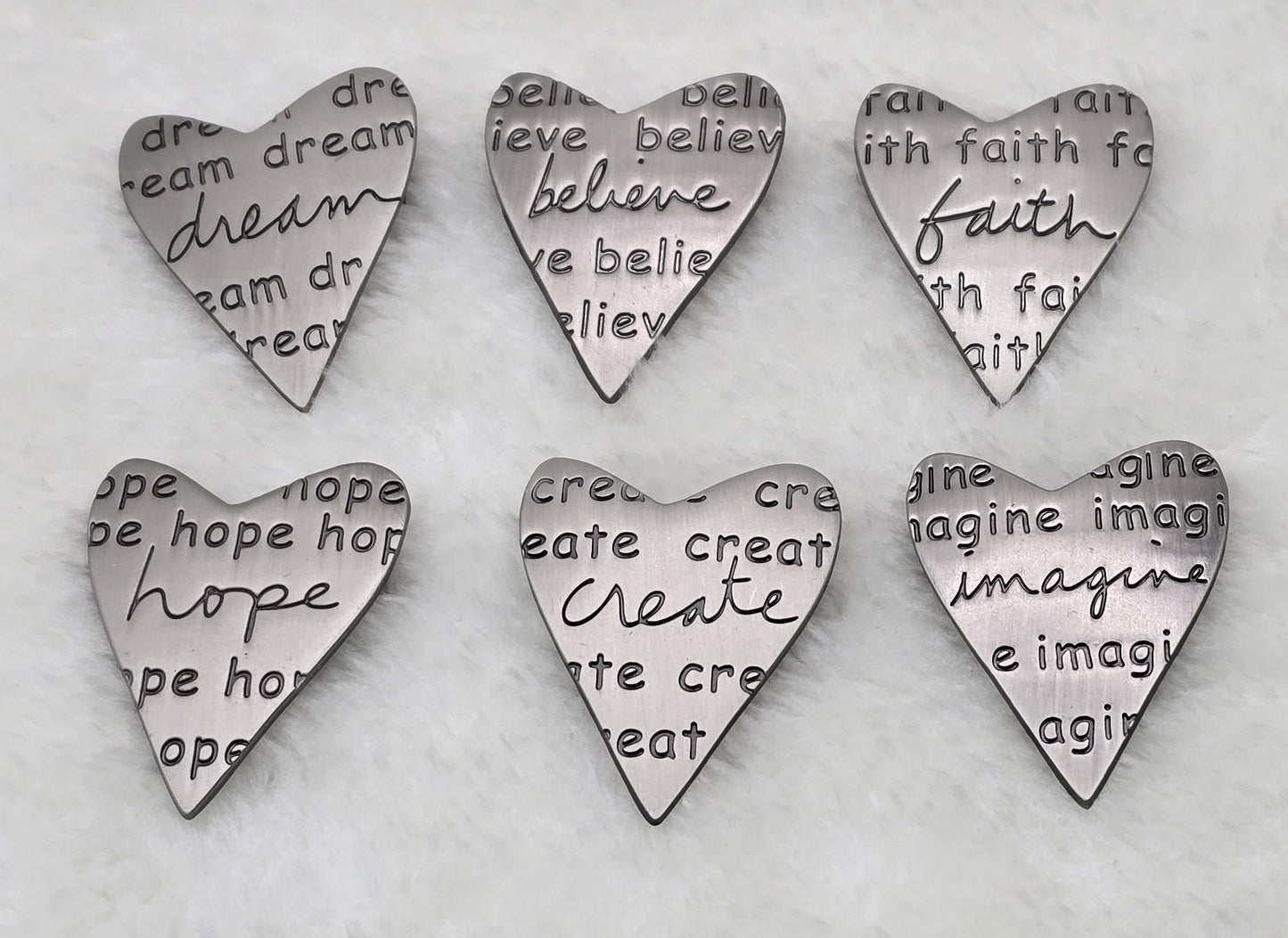 Vintage Inspirational Heart Brooch Pins