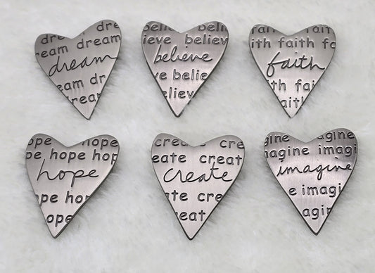 Vintage Inspirational Heart Brooch Pins